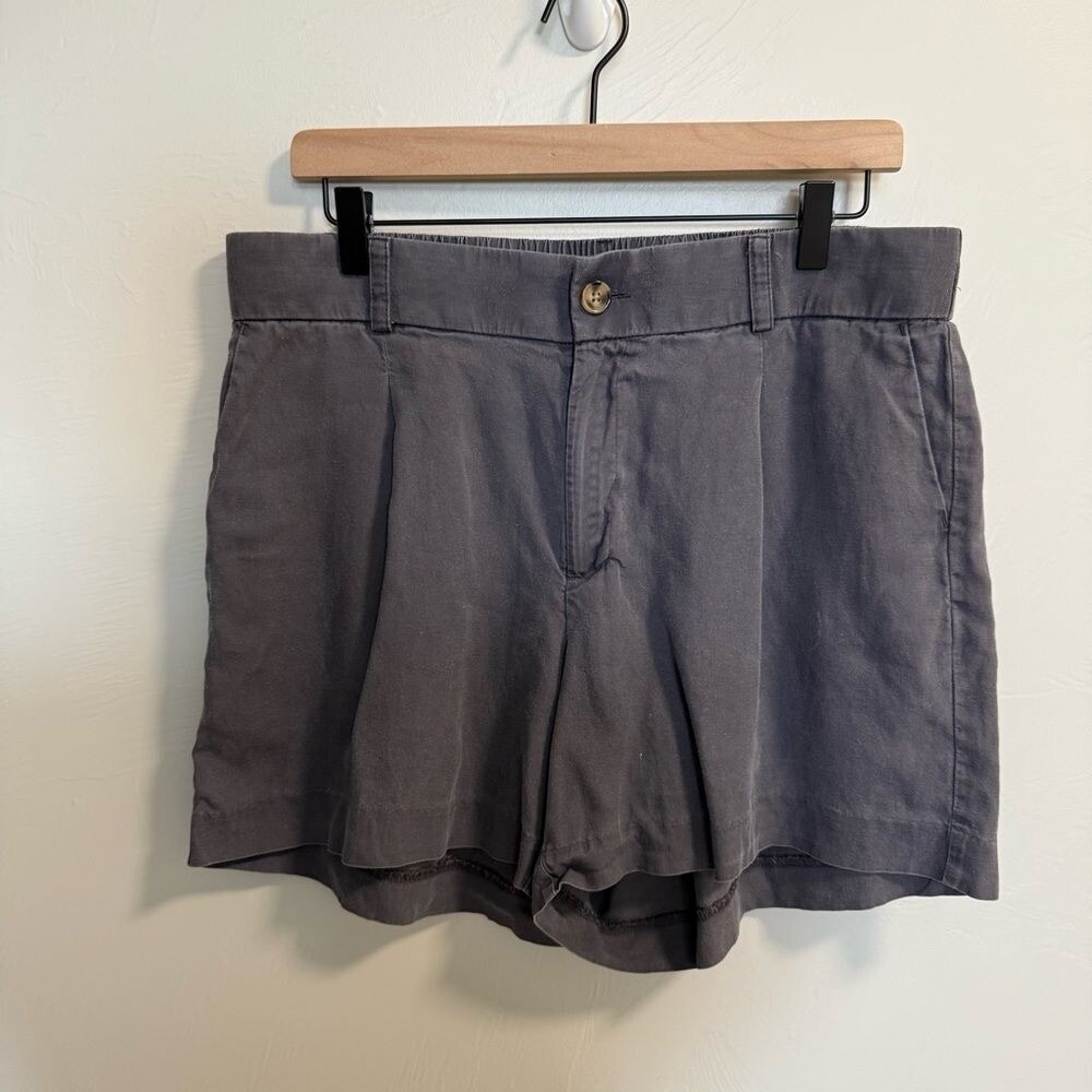 Torrid Linen Lyocell Blend Flowy Short Grey Paper Bag Comfort Cooling‎ Casual 12